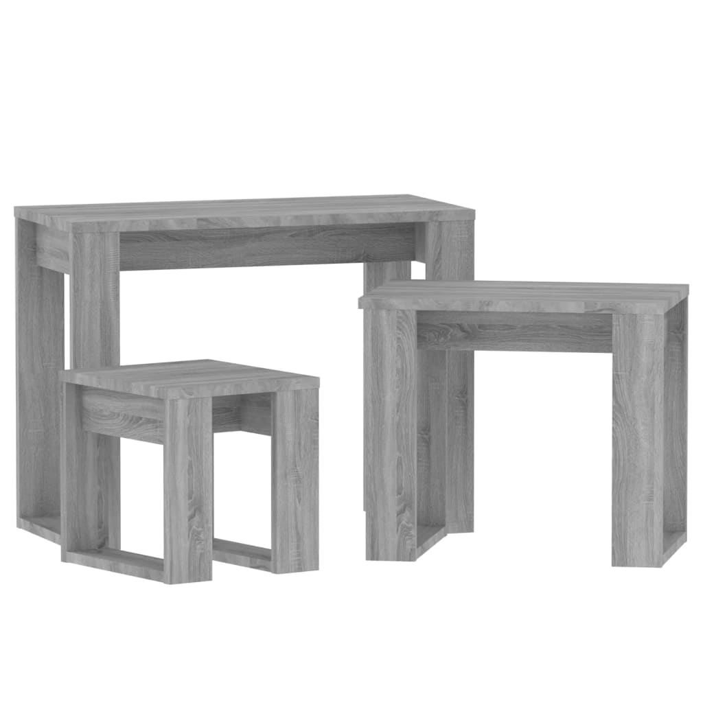 Nesting Tables 3 pcs Grey Sonoma Engineered Wood